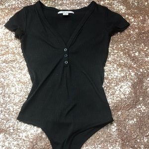 Black V cut bodysuit